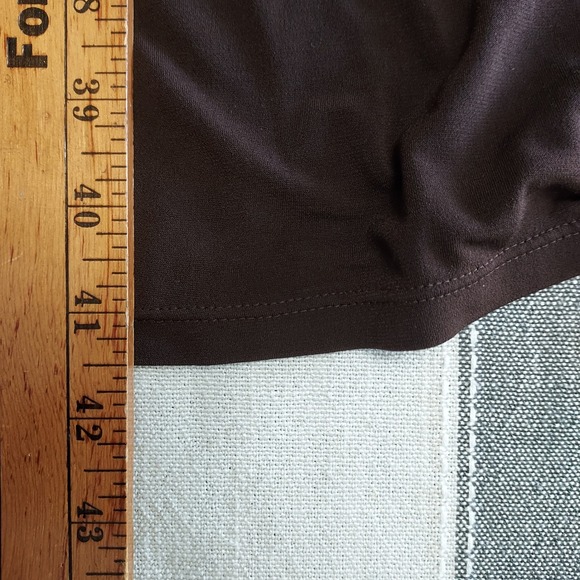 Elementz Brown Dress Medium V-Neck Tie Front Flutter Sleeve Polyester Blend - Picture 8 of 10